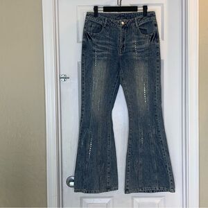 PROD Jeans Flare Leg Sparkle Distressed Size Medium/10